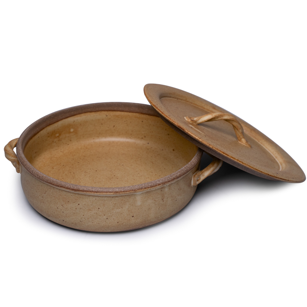 CERÂMICA TORRADA - CAÇAROLA RED. C/ TAMPA 45CM