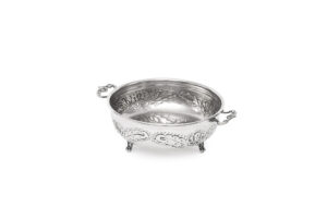 BASE PORTA CAVIAR PRATA TRAB. C/ PÉ