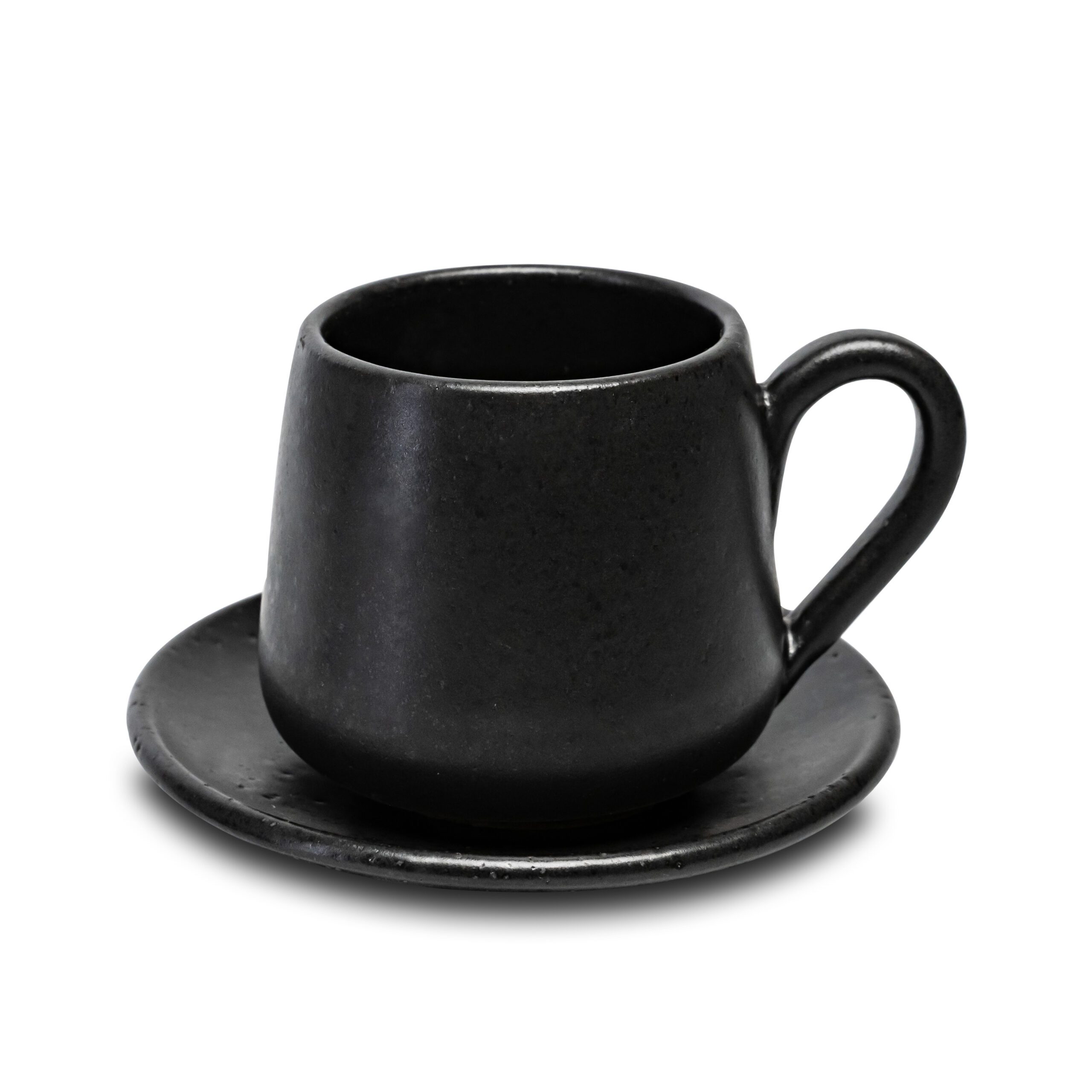 DUNAS - XÍCARA CHÁ C/ PIRES CERÂMICA PRETA