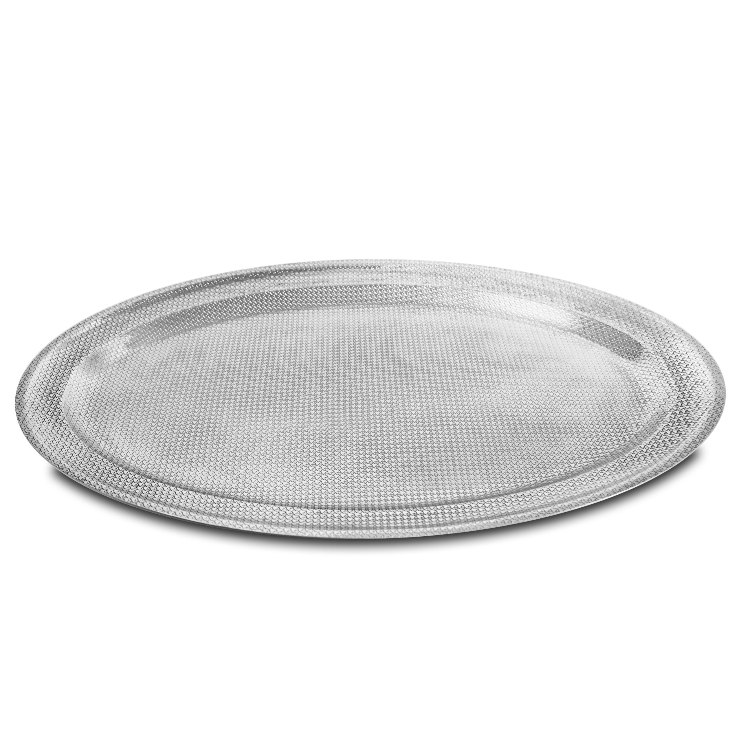 FLOWER - TRAV. OVAL PRATA CHANEL 70X44CM