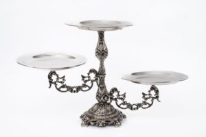 BOLEIRA TRIPLA PRATA TRABALHADA