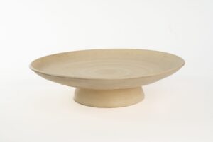 CERÂMICA PALHA - FRUTEIRA C/ PÉ 45 CM