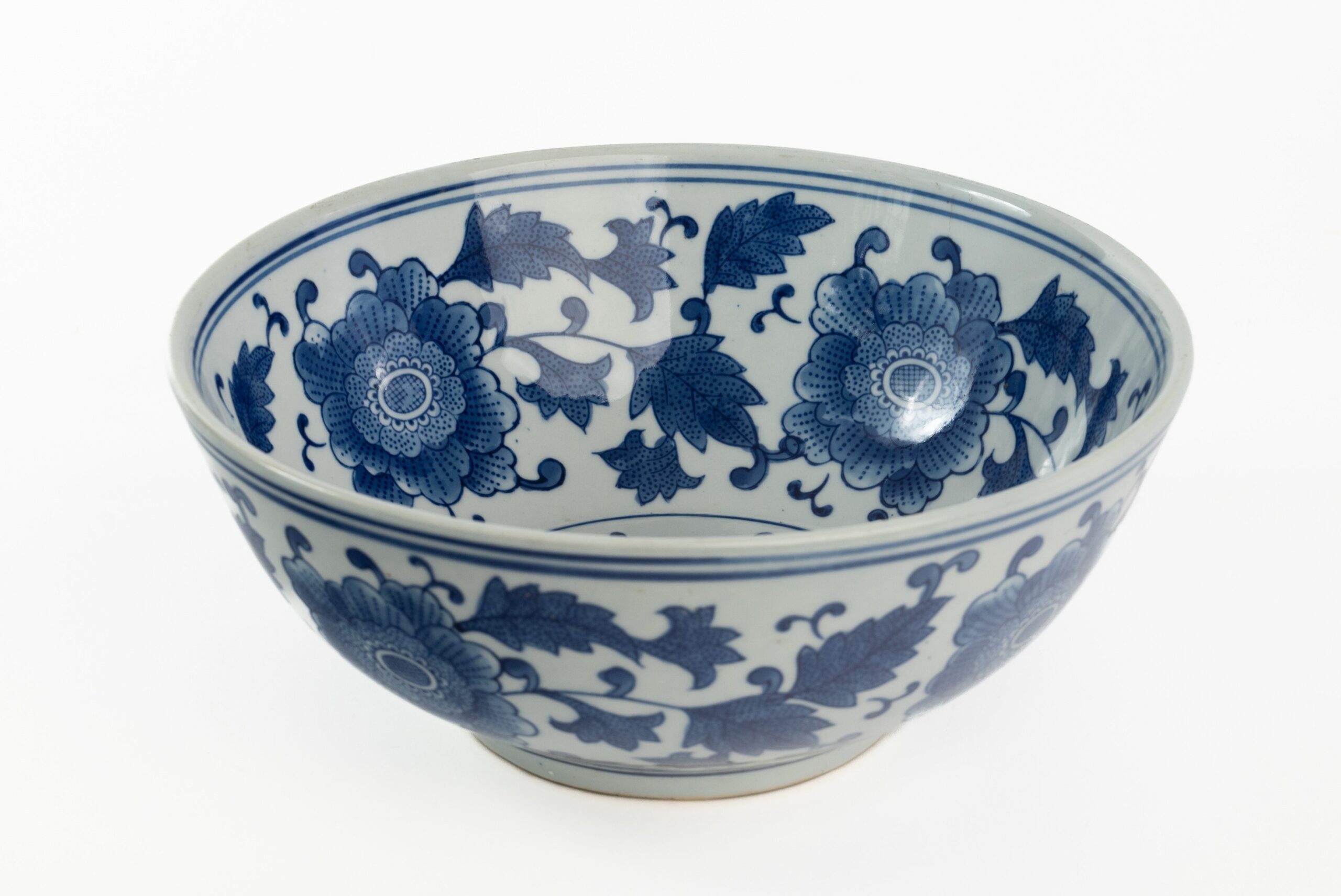 SALADEIRA PEQUENA AZUL & BRANCO 26CM H11CM