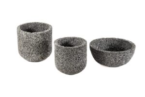 VASO PEDRISCO RÚSTICO GRAFITE GDE. B 23CM H 24CM