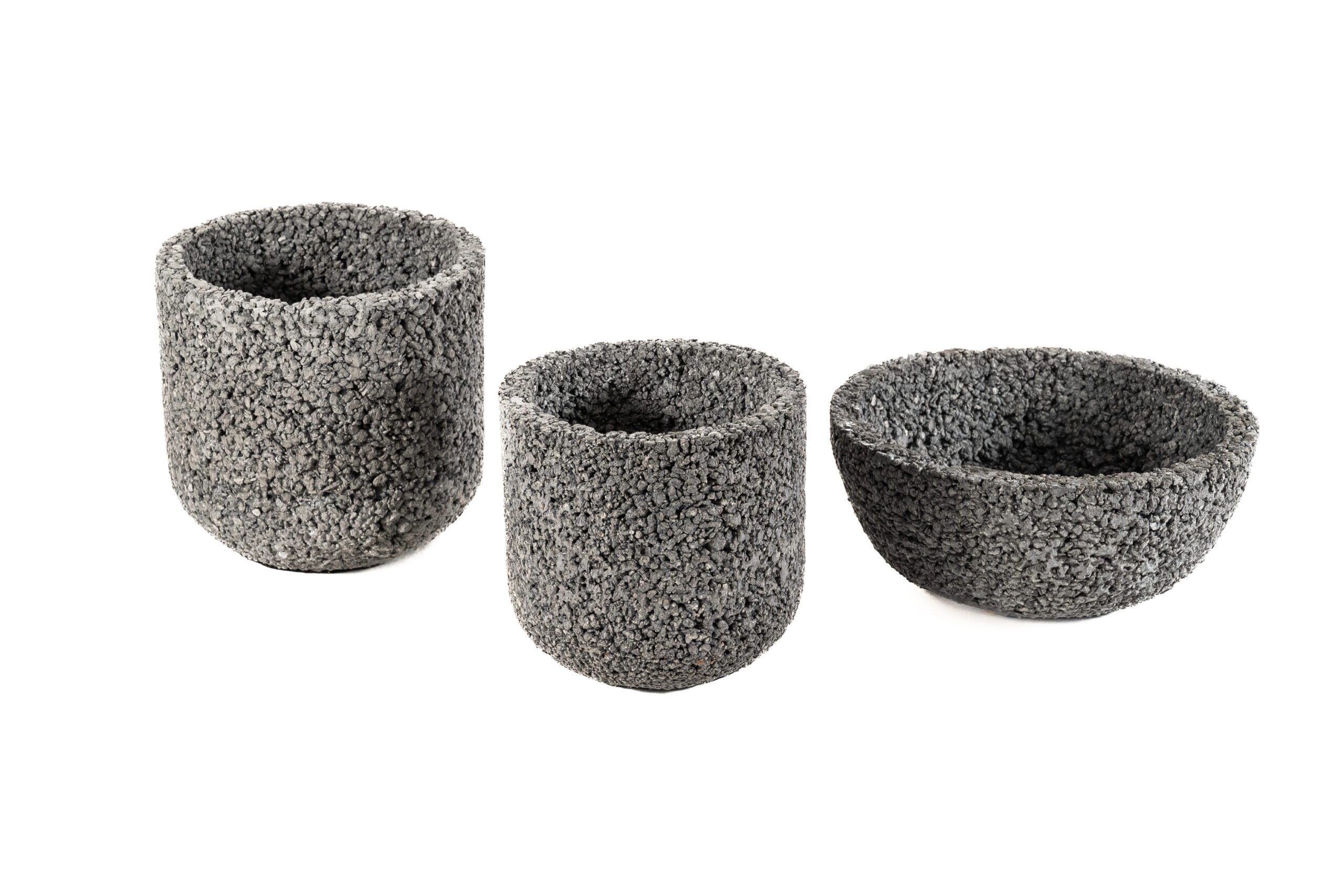 VASO PEDRISCO RÚSTICO GRAFITE GDE. B 23CM H 24CM