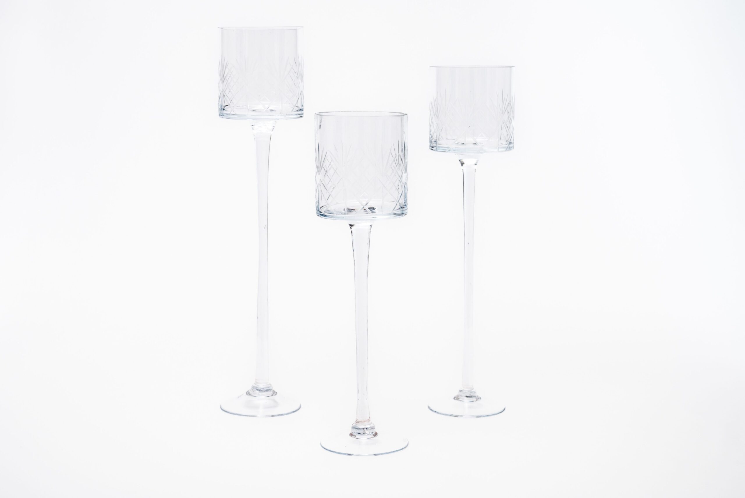 VIDRO - CASTIÇAL LAPIDADO GR