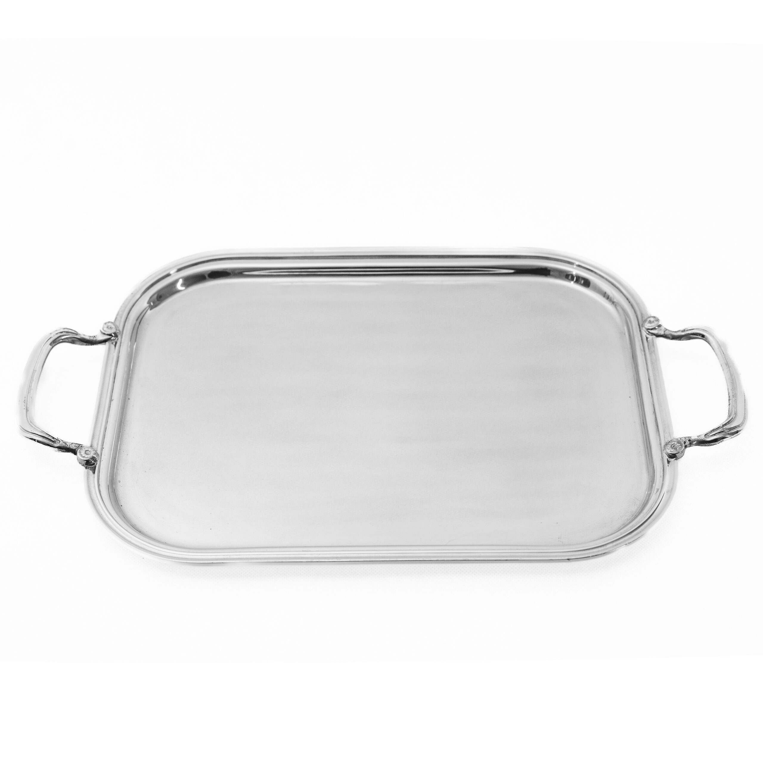 BANDEJA PRATA RET. C/ ALÇA 37X30CM