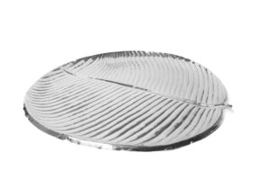 FOLHA RAIADA PRATA REDONDA GRANDE 60CM