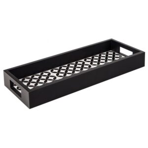 BANDEJA RET AZULEJO PRETO/BCO 49X21CM