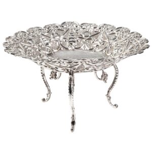 FRUTEIRA PRATA REDONDA 3 PÉS ALTA