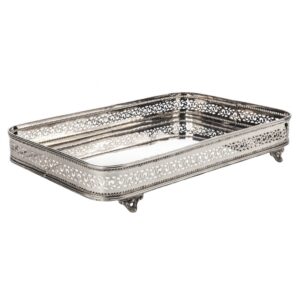 ROBLES PRATA RETANGULAR C/ PÉ 50X32CM