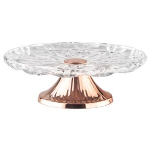 PRATO CRISTAL 30CM GOMO PÉ COBRE