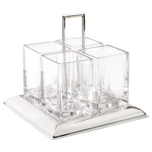 PORTA TALHER PRATA E CRISTAL