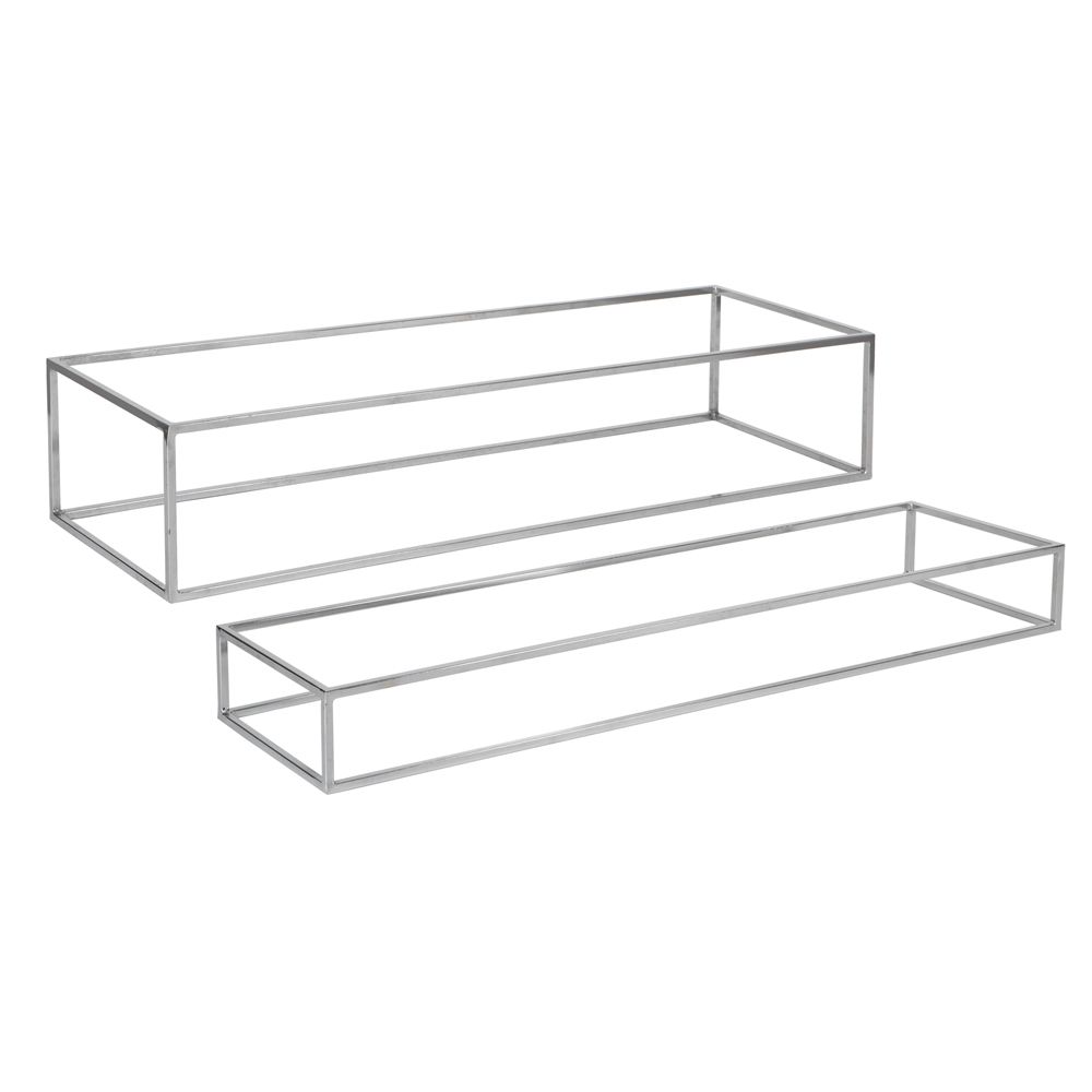 SUPORTE RETANGULAR CROMADO 80X21CM H 9CM