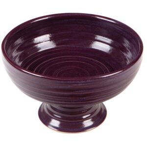 CERÂMICA AMETISTA-BOWL C/ PÉ CANELADO GDE 22X7CM