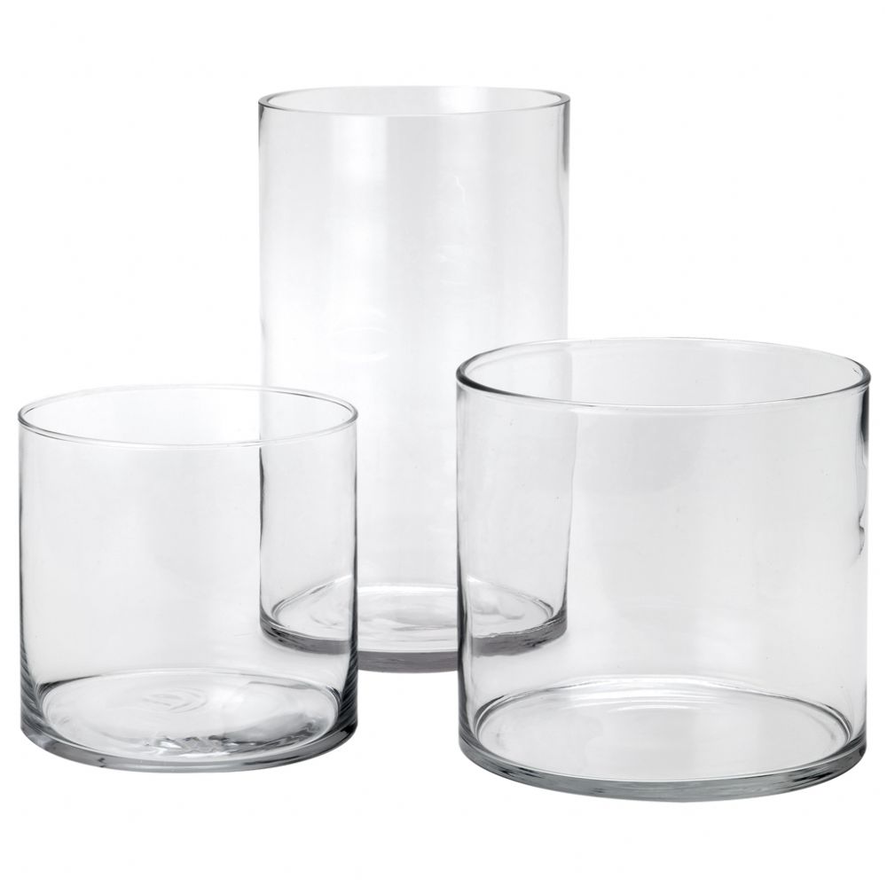 POTE VIDRO TUBO GRANDE BOCA 18CM (ALT.32CM)