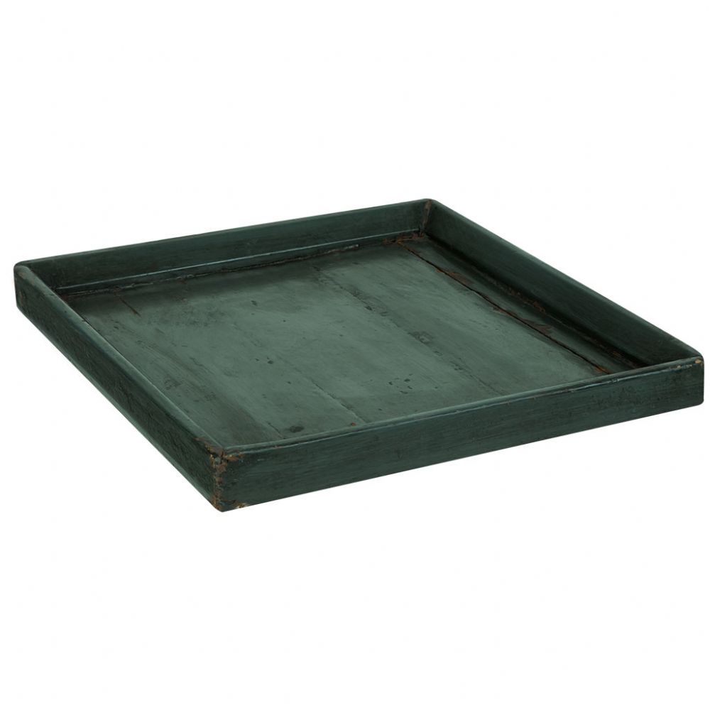 CHINA-BANDEJA QUADR. VERDE GRANDE 42/42 CM.