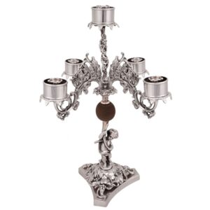 CASTIÇAL PRATA 5 VELAS