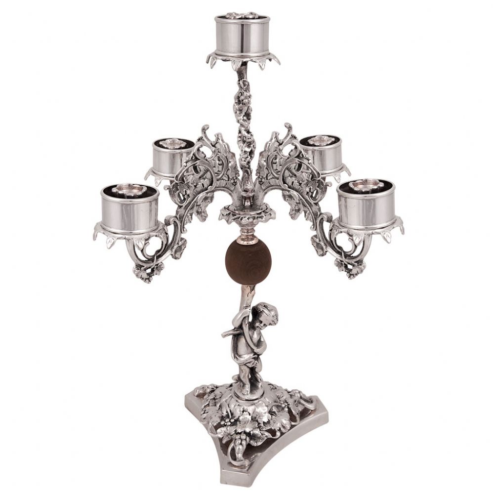 CASTIÇAL PRATA 5 VELAS