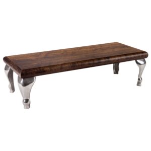 BASE MADEIRA PÉ CROMADO RET 60X24X17H