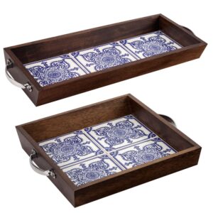 BANDEJA QUADRADA AZULEJO 36CM