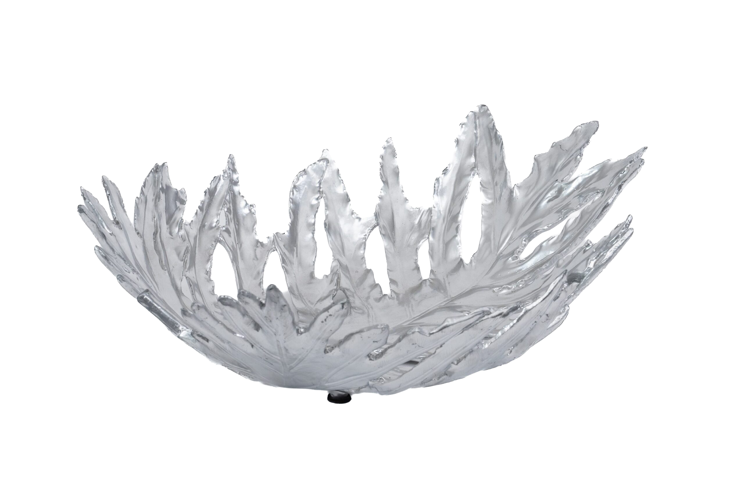 CENTRO MESA FOLHA PAPAYA CROMADA 50X44CM