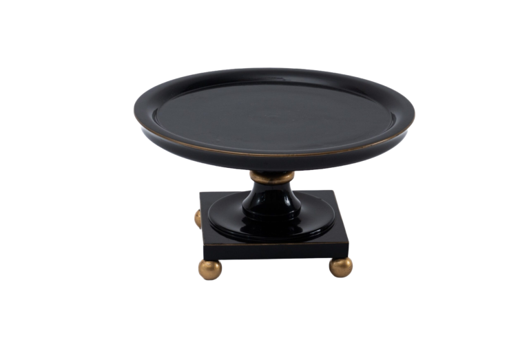 PRATO BOLO LACA PRETO PEQ. 25CM H 14CM