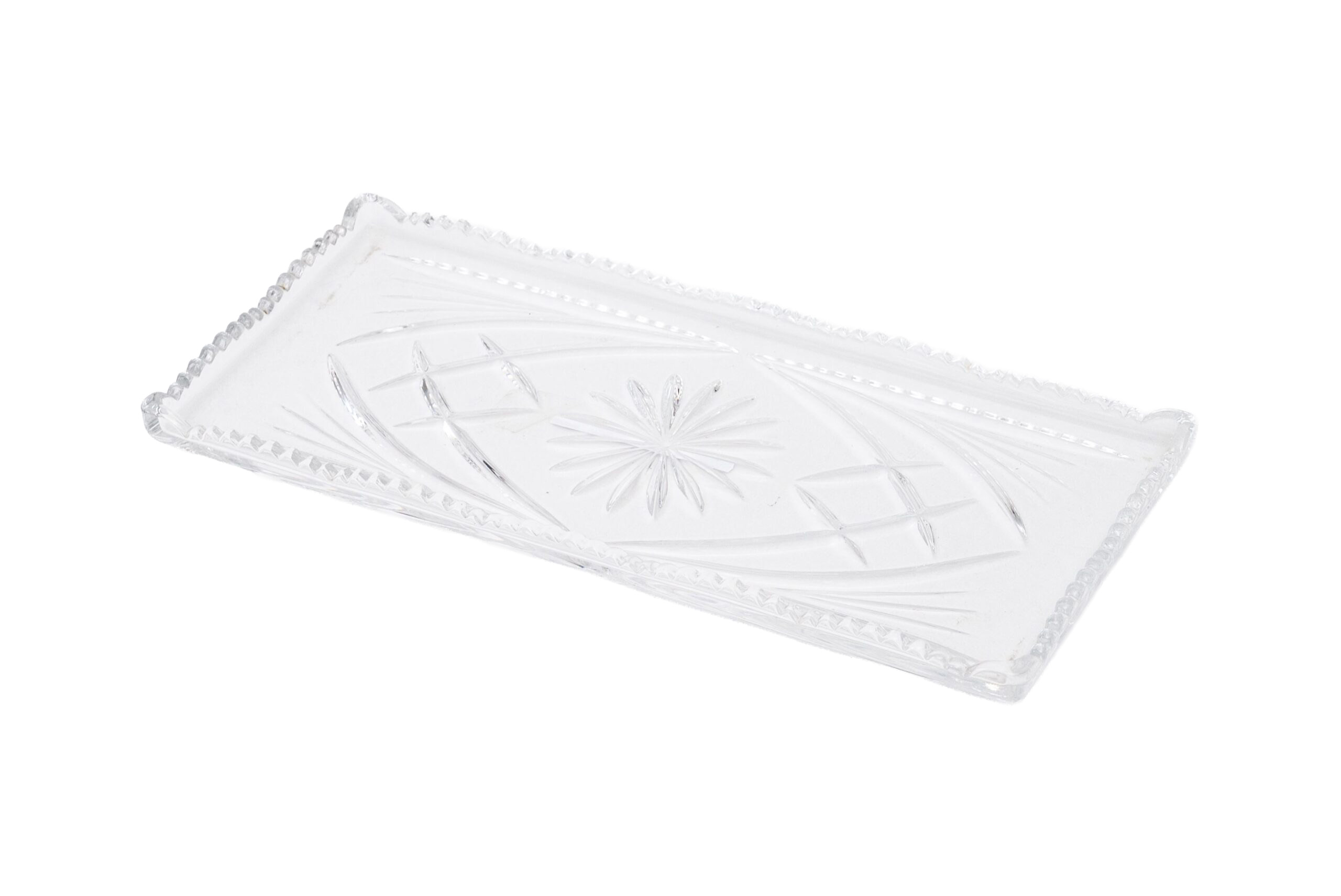 VIDRO - PRATO RETANGULAR CRISTAL