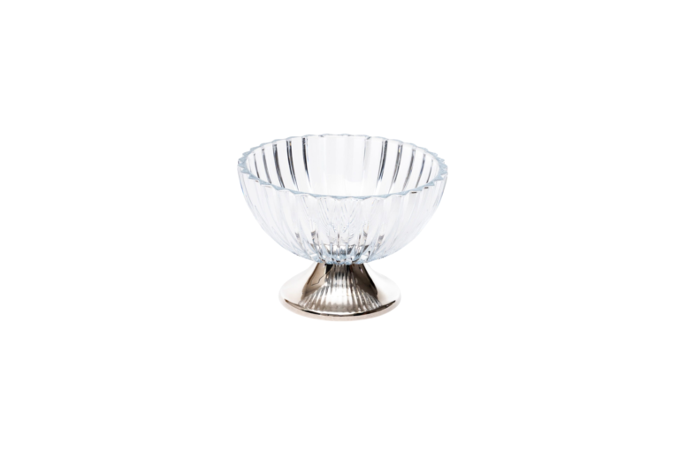 BOWL CRISTAL MAU C/ PÉ PRATA 27X12CM