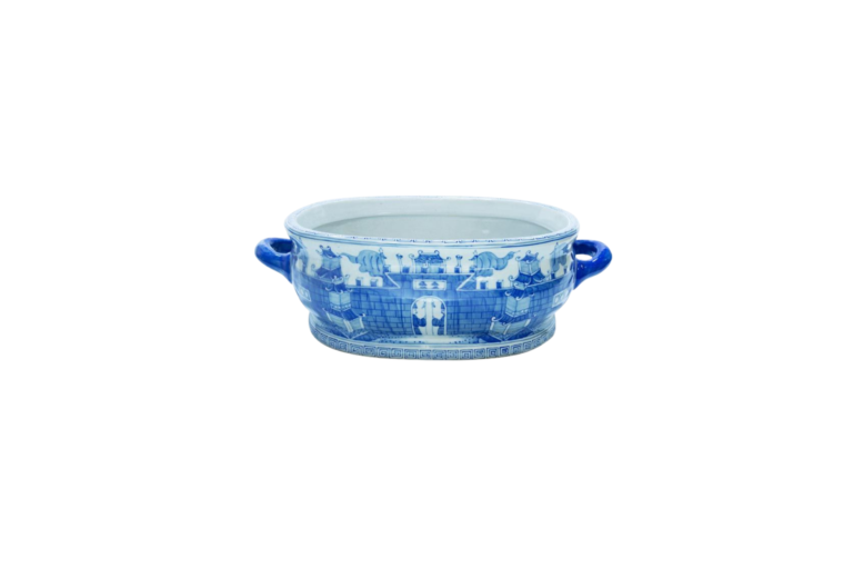 CENTRO DE MESA AZUL & BRANCO 35X25CM H14CM