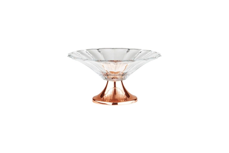 CENTRO MESA CRISTAL DIAMANTE C/ PÉ COBRE 34X17,