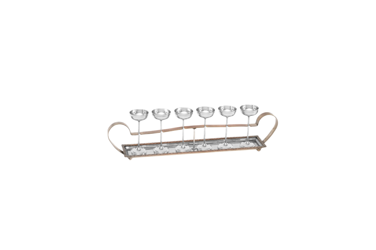 CONJUNTO BANDEJA CÁLICES PRATA