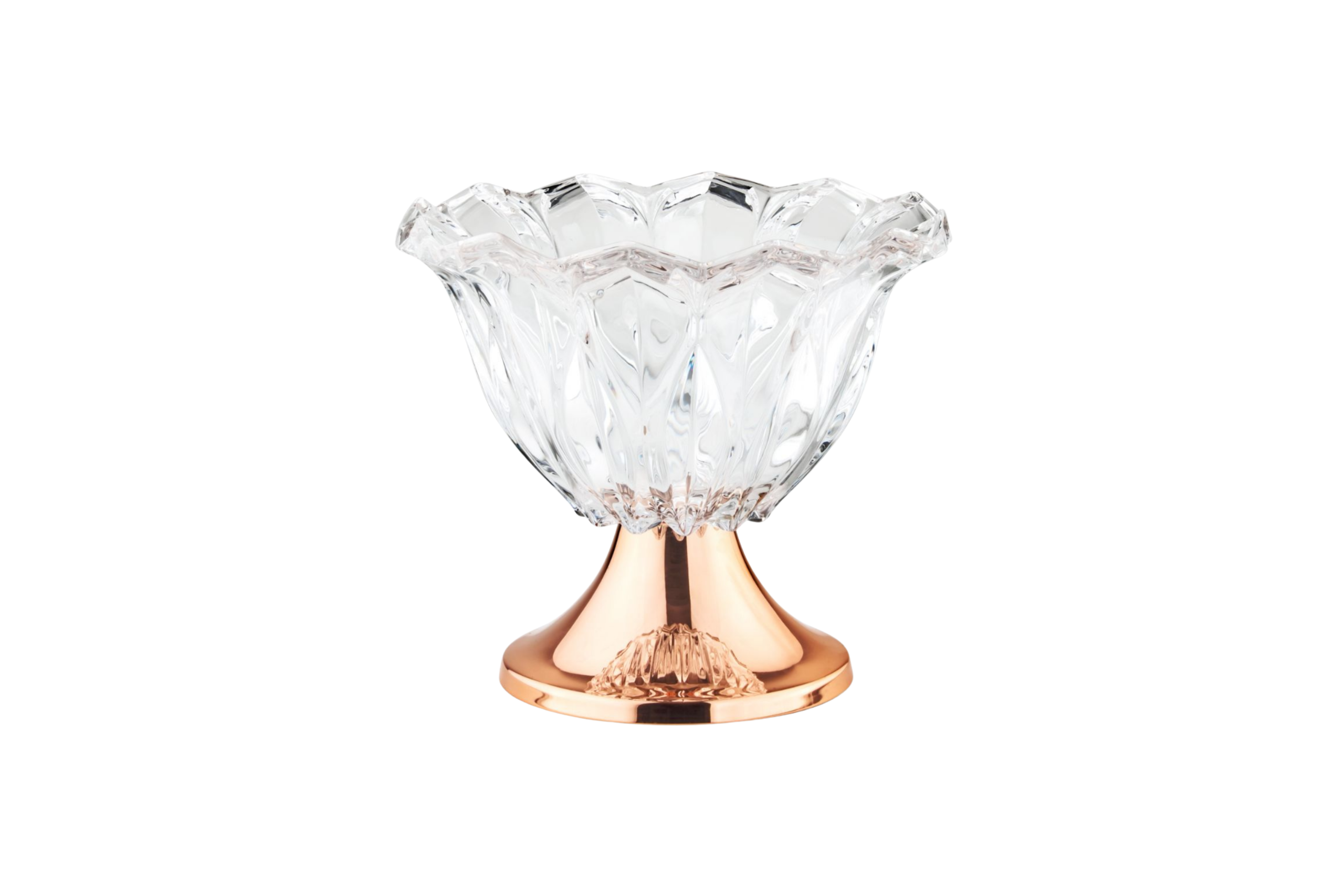 FRUTEIRA BIA PEQUENA C/ PÉ COBRE 25X22CM