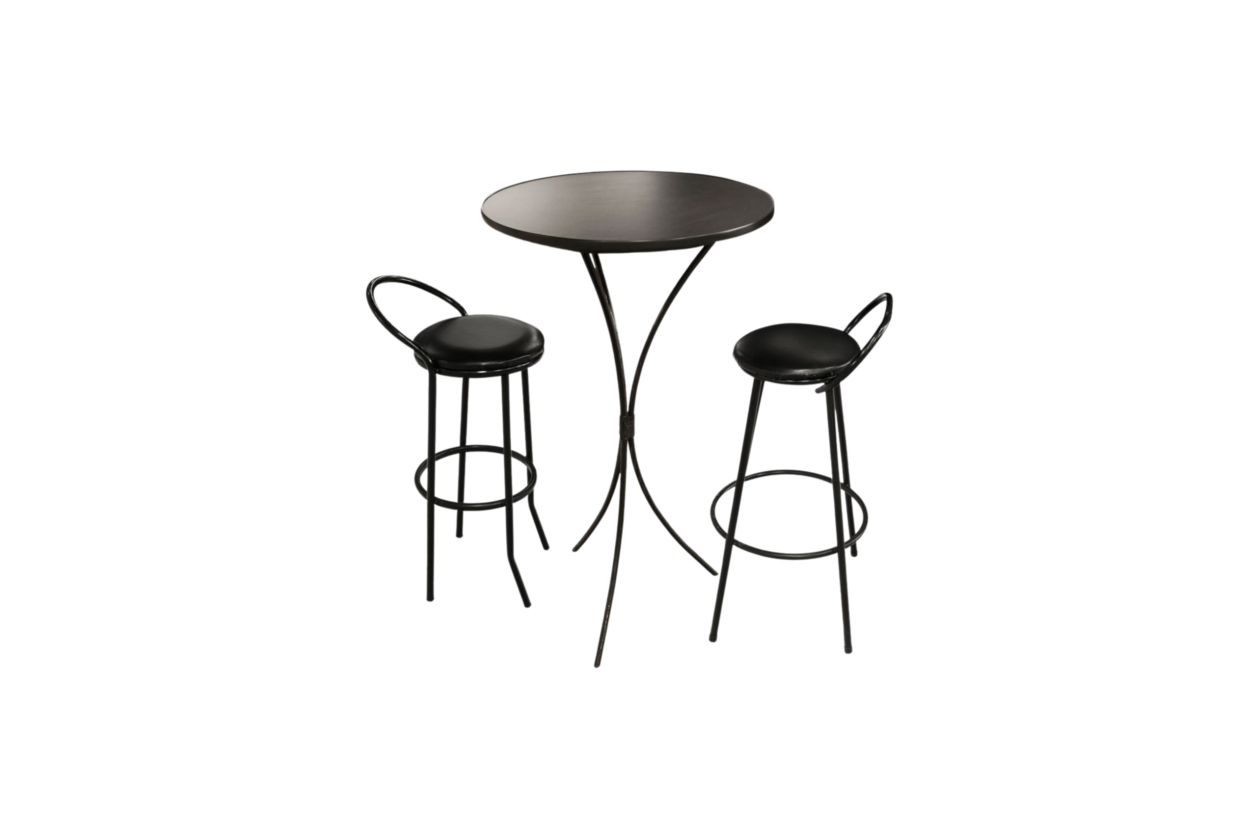 MESA BISTROT REDONDA 60 CM. TAMPO PRETO