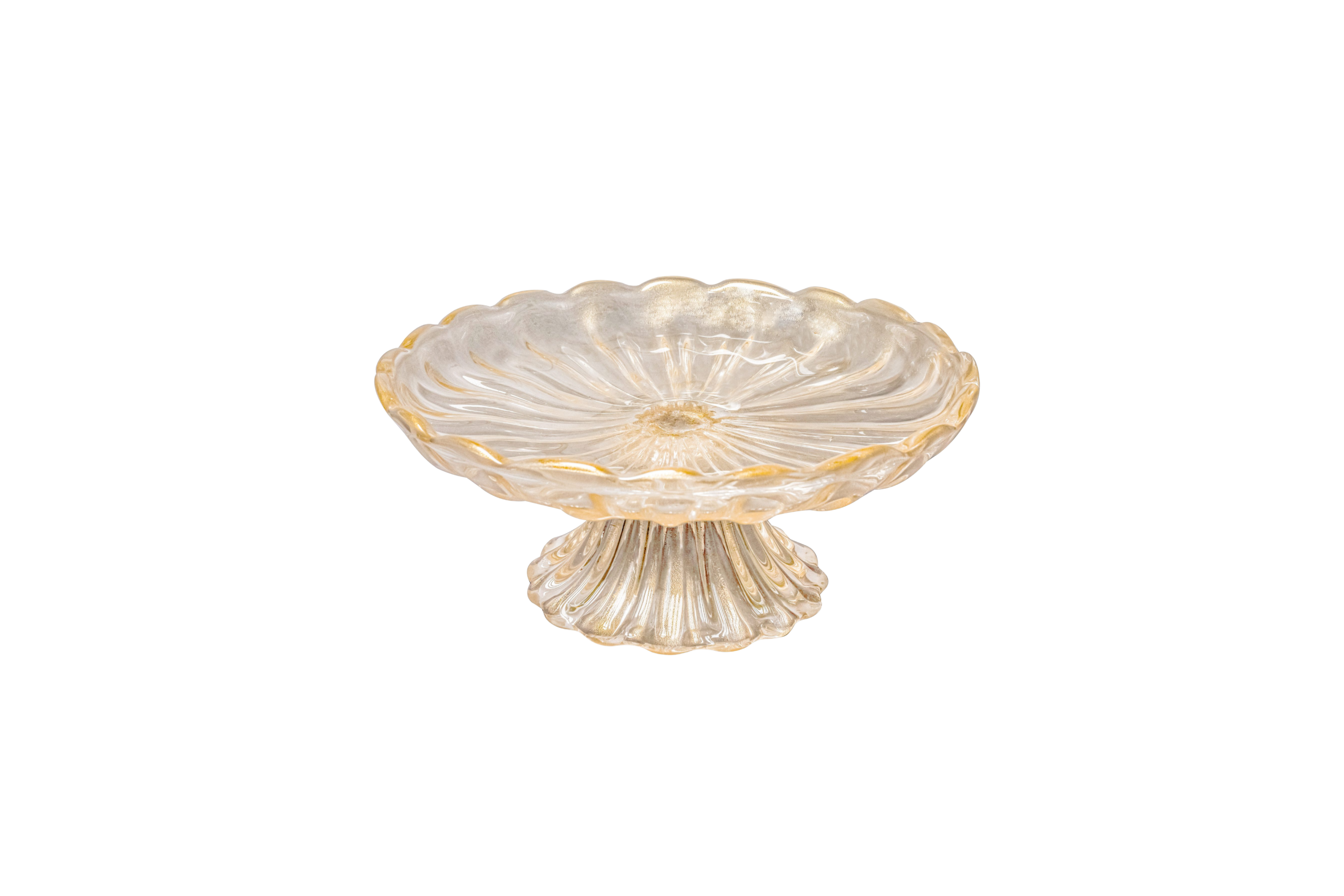 MURANO - FRUTEIRA RASA C/ OURO D43CM H19CM