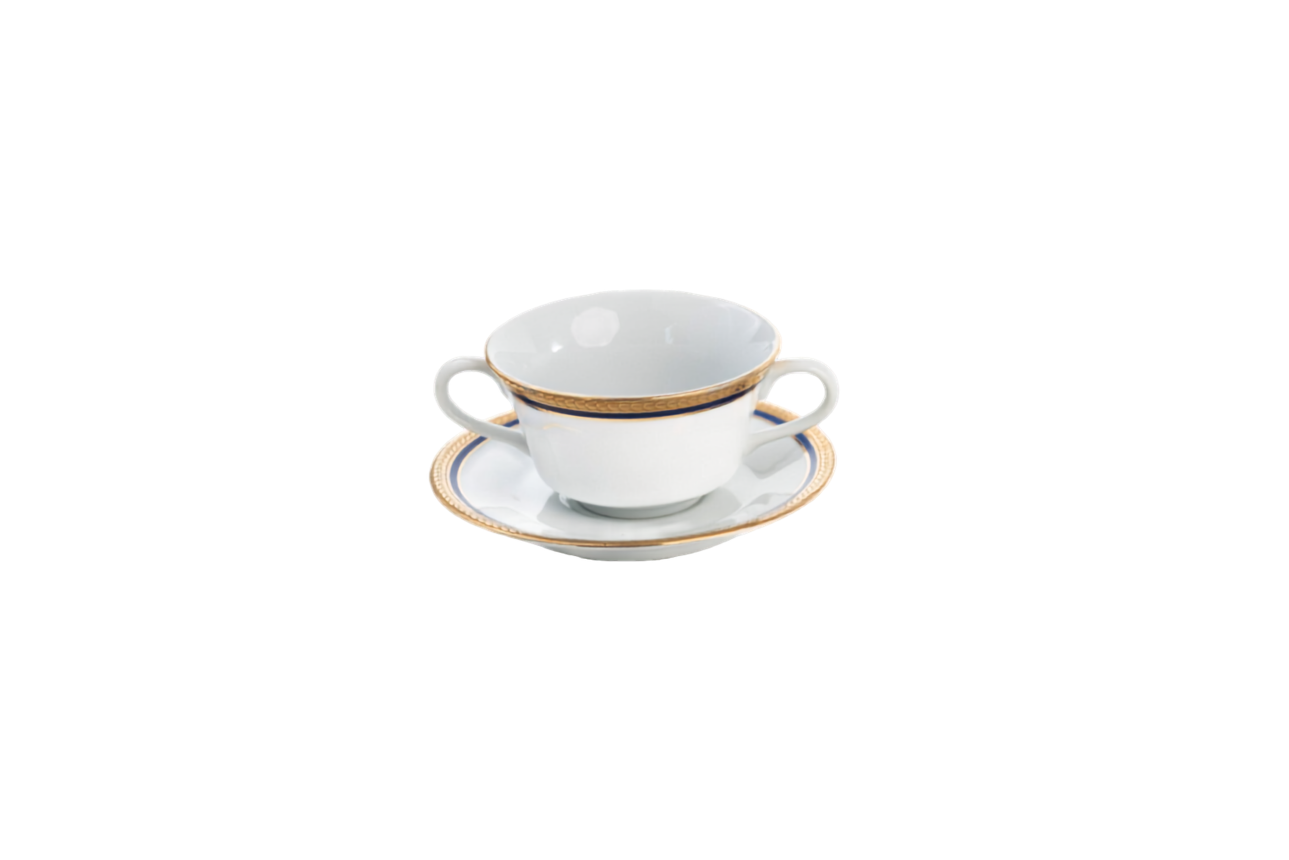 OURO / COBALTO - TAÇA CONSOMMÉ C/ PIRES