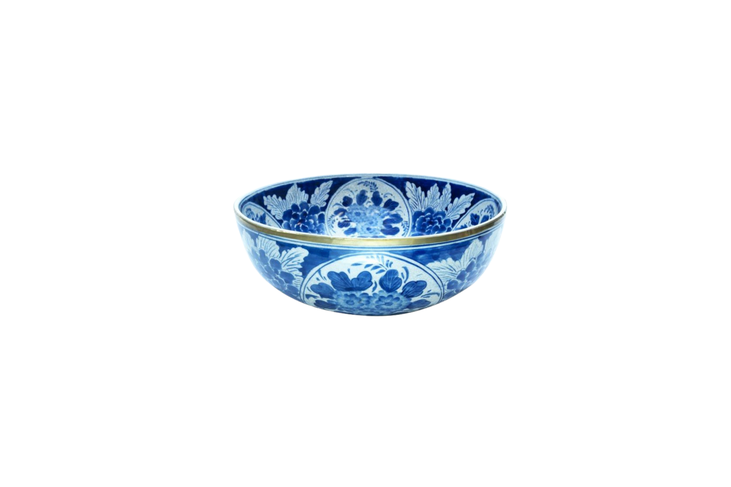 SALADEIRA GRANDE AZUL & BRANCO 33CM H12CM